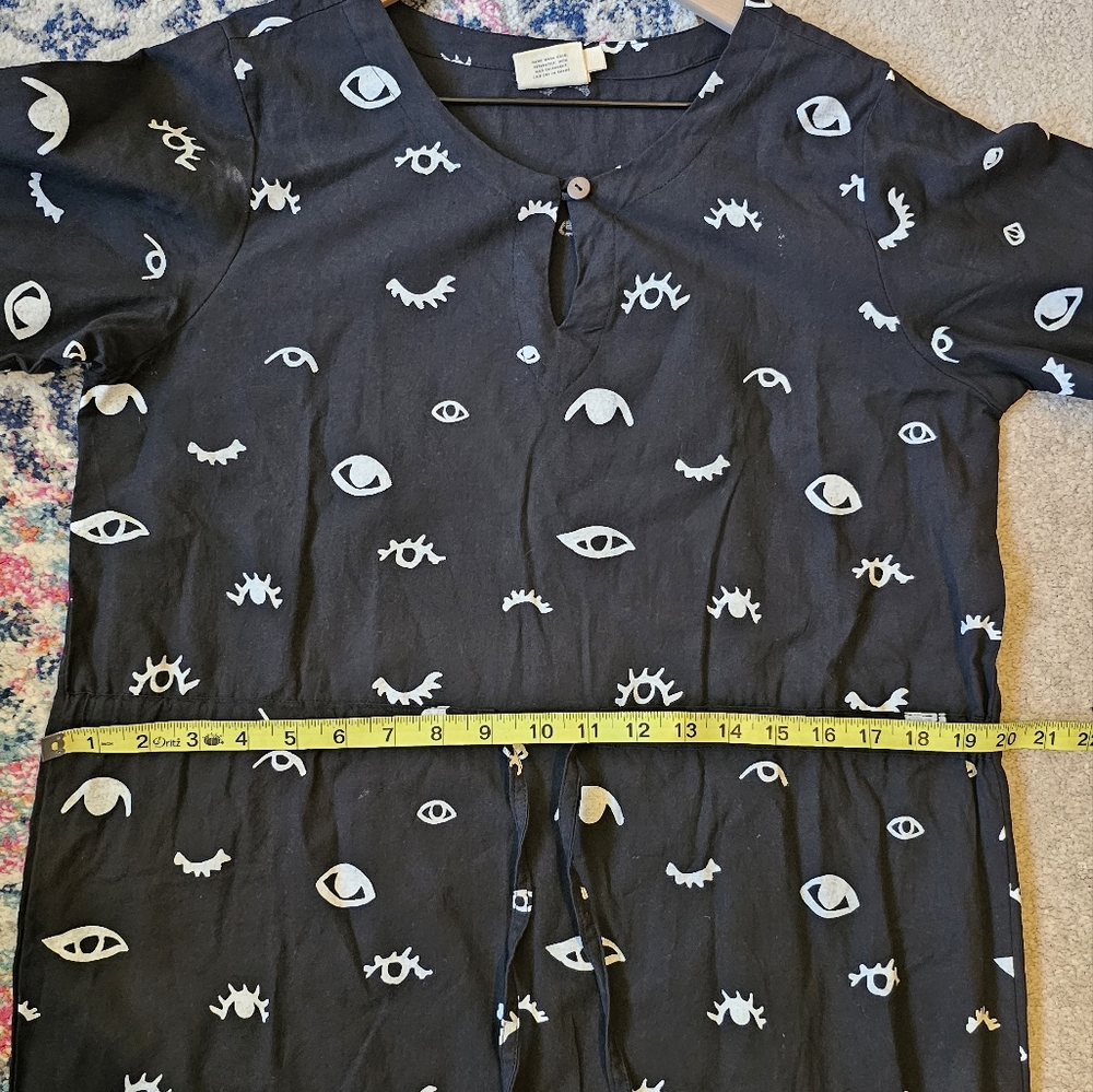 Mata Traders Cotton Dress Onyx Eyes Pattern Size S - Picture 6 of 11